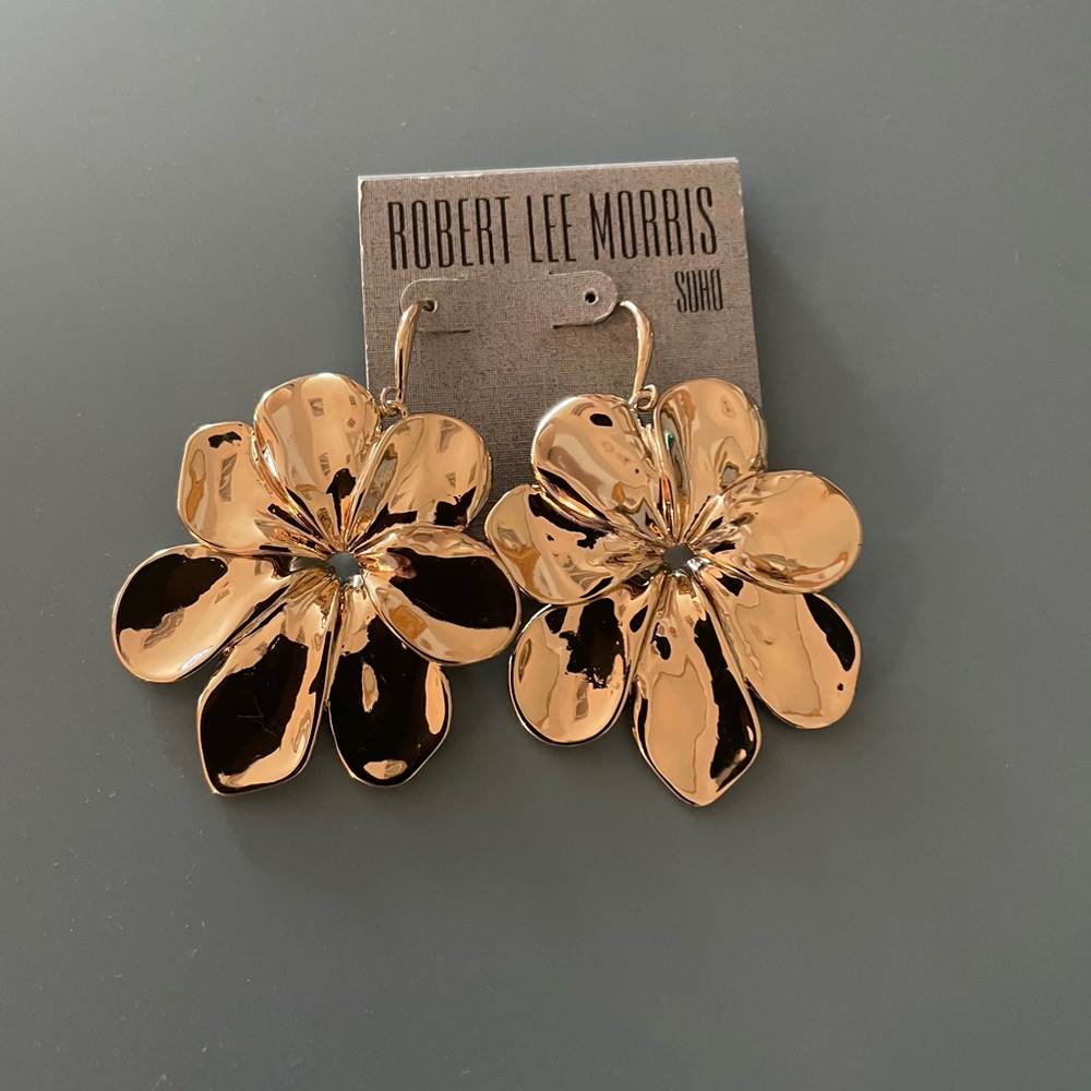 Robert Lee Morris Gold Flower Earrings